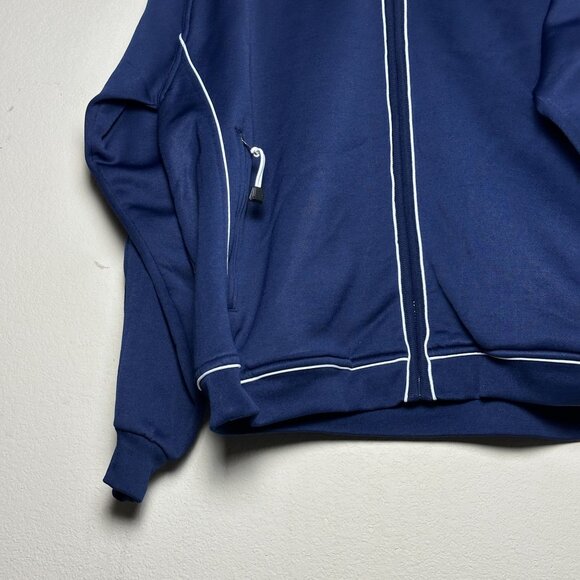 VTG Y2K Lugz Sweater Zip Up Sweater Men Blue XL Gymwear Indie 00s Retro White - Picture 10 of 14